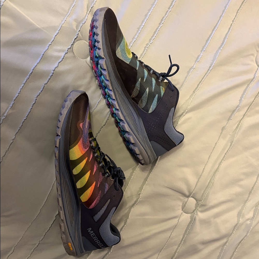 Merrell antora running shoes vibram size 13 men's rainbow multicolor - Picture 4 of 8